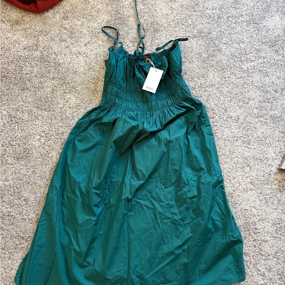 Teal Midi Dress with Adjustable Straps